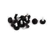 14Pcs Black 6 x 12mm Male Thread Levelling Foot Glide Protector for Furniture