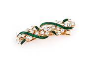 Unique Bargains Glitter Rhinestone Accent Folwer Detail French Clip Hair Barrette for Lady