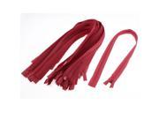 Unique Bargains Dress Pants Closed End Nylon Zippers Tailor Sewing Craft Tool Red 55cm 20 Pcs