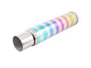Motorcycle 30mm Inlet Dia Colorful Stripes Pattern Exhaust Tip Pipe Muffler