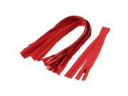 Unique Bargains Clothing Repair Oval Puller Polyester Zipper Red 45cm Long 10Pcs
