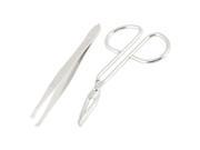 Unique Bargains Eyebrow Tweezers Care Tool Cosmetic Set Silver Tone for Ladies