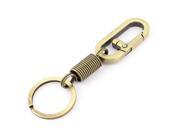 Portable Bronze Tone Metal Spring Coil Keyring Key Chain Clasp Hook