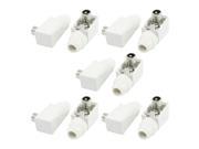 Unique Bargains 10Pcs RF Male Coaxial Aerial Plug Antenna Connector White for TV