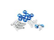 Unique Bargains 10pcs 6mm Thread Dia License Plate Frame Bolt Screw Nut Blue for Motorbike Truck