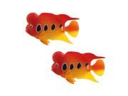 2 Pcs Aquarium Tank Emulational Red Yellow Plastic Fish Decor