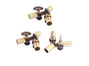 3 Pcs Brass Tone Three Way 10mm Outlet Y Shaped Gas Hose Barb Control Valve