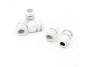 Unique Bargains 5 Pieces PG11 5mm to 10mm Diameter Cable Glands Fasteners White