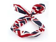 Unique Bargains Women Hairstyle Australian Flag Pattern Wired Rabbit Hair Band Headband Tricolor