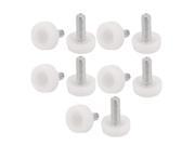 M8 x 20mm Threaded Furniture Cabinet Screw On Leveling Glide Foot 10 Pcs