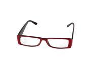 Unique Bargains Women Full Rim Clear Lens Plain Glasses Spectacles Eyewear Black Red