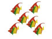 Unique Bargains Fish Tank Swing Tails Plastic Simulated Fishes Green Red Yellow 6 Pcs