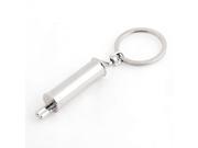 Unique Bargains Silver Tone 1.2 Dia Ring Alloy Muffler Tip Style Dangling Keyring Keychain