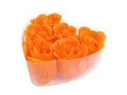 Orange Aromatic Tub Washing Bath Soaps Rose Petal 6 Pcs in Heart Box