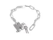 Unique Bargains 26 Durable Metal Bicycle Motorcycle Security Safeguard Chain Lock w 3 Keys Silver Tone