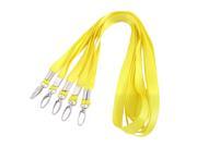 Unique Bargains Nylon Cell Phone MP3 Badge Tag Work Card Holder Lanyard Neck Strap Yellow 5pcs