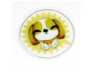 Unique Bargains Vehicle Car 3 Diameter Clear Yellow Plastic Dog Printed Sticker for Car
