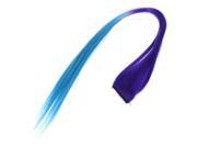 Unique Bargains Costume Play Blue Purple Clip Fasten Straight Hair Wig Hairpiece 48cm