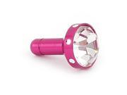 Unique Bargains Fuchsia Faux Crystal Accent 3.5mm Anti Dust Plug Ear Cap Stopper for Cell Phone