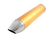 510mm Length 60mm Inlet Dia Oval Slanted Tip Motorbike Exhaust Muffler Gold Tone