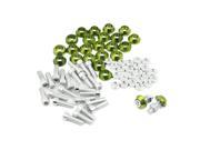 Unique Bargains 25 Pcs Green Metal Cone Shape License Plate Frame Screw Bolt Caps for Motorcycle