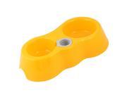 Unique Bargains Puppy Dog Cat Pet Plastic Feed Bowl Dinner Food Water Automatic Feeder Basin Yellow