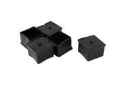 40mmx40mm Square Furniture Leg Protection Rubber Chair Feet Ferrules Black 5Pcs