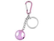 Unique Bargains Chain Bell Detailing Pink Alloy Carabiner Hook Key Ring