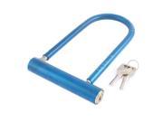 Unique Bargains Durable U Shaped Plastic Coated Bicycle Motorcycle Security Safeguard Lock w 2 keys