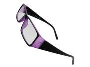 Unique Bargains Purple Black Rimmed Plastic Arms Clear Lens Spectacles for Ladies