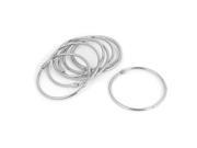 Unique Bargains 8pcs 75mm Inner Dia Metal Snap Ring Round Keyring Key Chain Silver Tone
