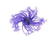 Unique Bargains 6cm High Ceramic Base Purple Soft Silicone Coral Ornament for Aquarium
