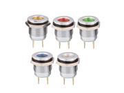 5Pcs 16mm Mounted Thread DC 12V Red Green Yellow Blue White LED Indicator Light