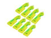 Unique Bargains Household Plastic Press Button Yellow Green Sewing Tool Needle Threader 8pcs