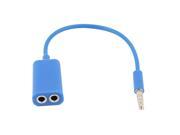 Unique Bargains 3.5mm Dual Female to Stereo Male M F Adapter Speaker Audio Cord 17.5cm Long Blue