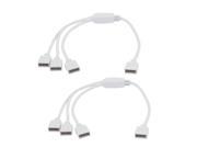 2PCS 1 to 3 Splitter 4 Pin Connector Cable Wire 12 for RGB 5050 LED Light Strip