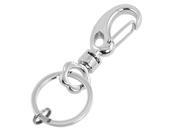 Unique Bargains Spring Loaded Gate Split Ring Swivel Keyring Key Chain Keychain