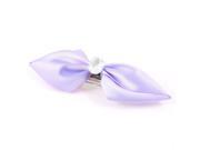 Unique Bargains Woman Plastic Crystal Ornament Bowtie Style Hairclip French Clip Lilac