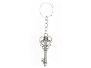 Gray Metal Hollow out Key Pendant Split Ring Keychain Keyring Bag Purse Ornament