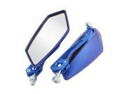 Unique Bargains 2 Pcs Motorbike Blue Adjustable 360 Degree Wide Angle Blind Spot Rearview Mirror