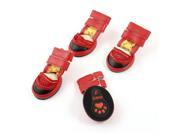 2 Pairs Mesh Style Nonslip Sole Pet Dog Doggy Summer Boot Shoes Red XXS