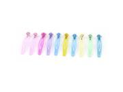 Woman Lady Metal Flower Decor Hair Styling Clip Slide Assorted Color 10Pcs