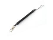 Unique Bargains Black Plastic Flexible Spring Stretchy Coil Cord Keychain Strap Key Holder