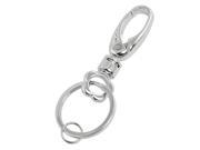 Unique Bargains Spring Loaded Gate Metal Split Ring Keychain Key Holder Gift
