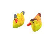 Unique Bargains Aquarium Ornament Yellow Ceramic Simulation Mandarin Ducks Toy Pair