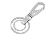 Unique Bargains Double Circles Spring Loaded Clasp Key Fob Keychain Set