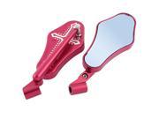 Pair Motorbike Cross Prints Adjustable Angle Blind Spot Rear View Mirror Red
