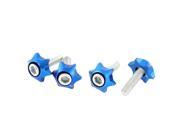 4 Pcs Blue Silver Tone Stars Shaped License Plate Bolts Screws for Car Auto