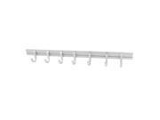 Unique Bargains Bedroom Aluminum Adjustable 7 hook Wall Hooks Rack Rail for Hanging