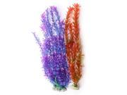 Unique Bargains 2pcs Fish Bowl Assorted Colors Simulated Water Aquatic Plants 15 Height
